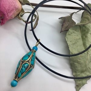 Bohemian Persian/Arizona turquoise necklace